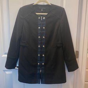 WHITE HOUSE BLACK MARKET SUIT JACKET COAT BLACK L DRESSY CLASSIC